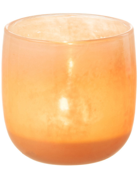 Vase Cylindrique Corrie Hauteur 10 cm en Verre Corail - 2