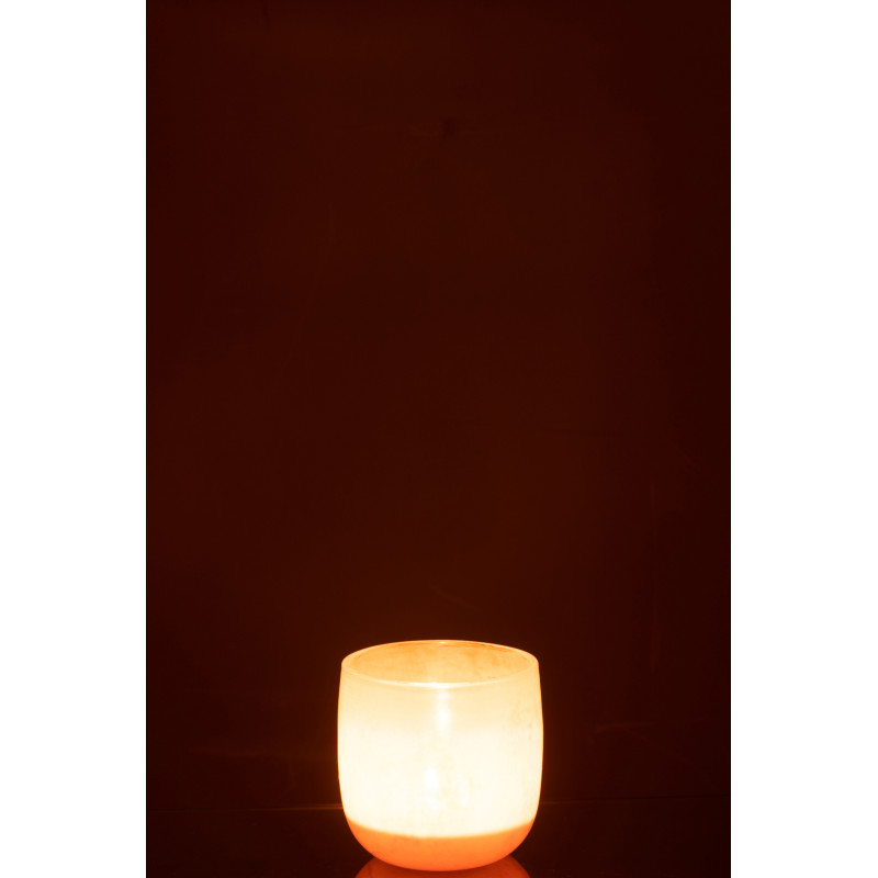 Vase Cylindrique Corrie Hauteur 10 cm en Verre Corail - 3