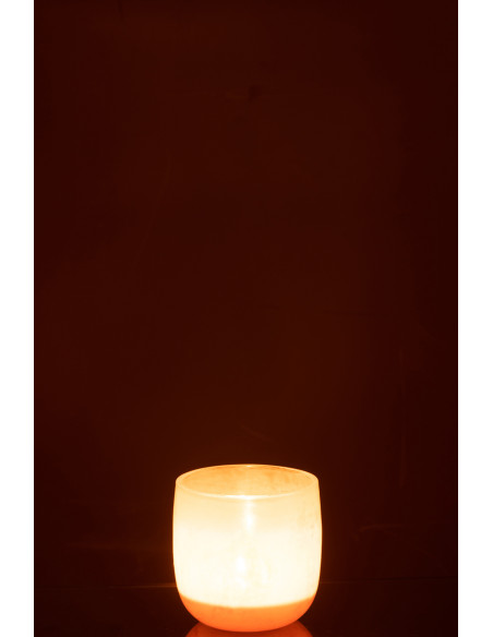 Vase Cylindrique Corrie Hauteur 10 cm en Verre Corail - 3