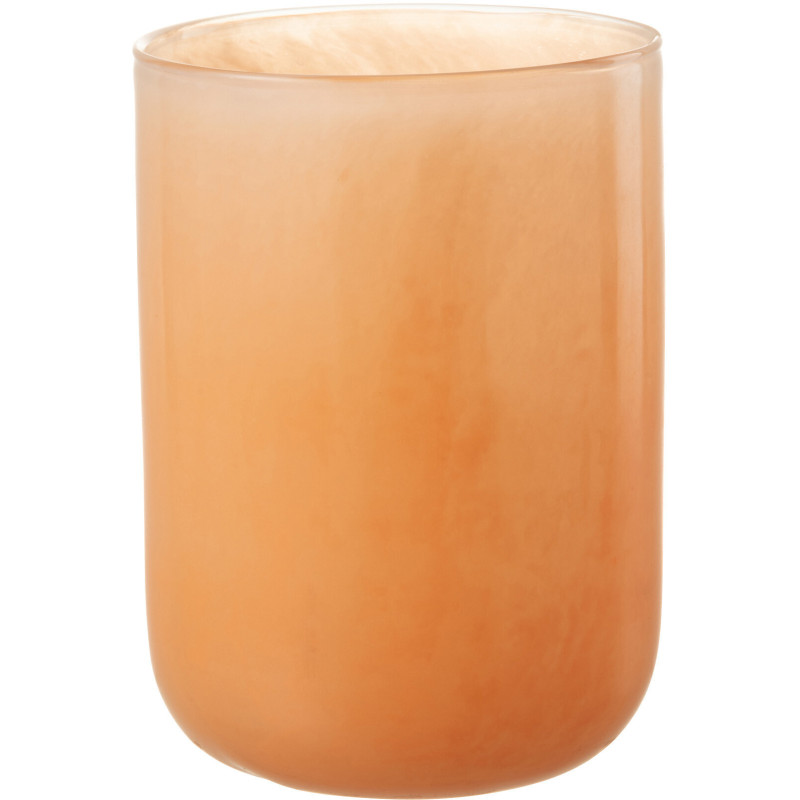 Vase Cylindrique Corrie Hauteur 20 cm en Verre Corail - 1