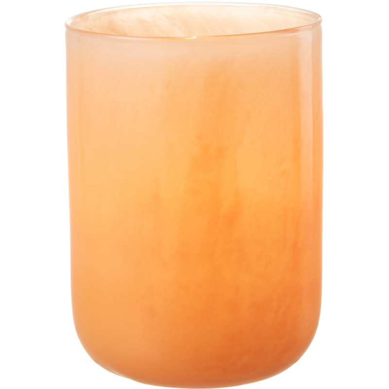 Vase Cylindrique Corrie Hauteur 20 cm en Verre Corail - 2