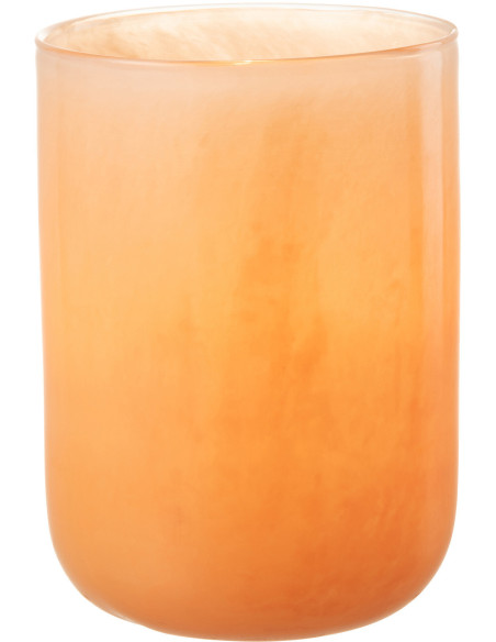 Vase Cylindrique Corrie Hauteur 20 cm en Verre Corail - 2