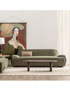 Grand Canapé moderne chic 3 places en Tissu Vert Bois MDF Melvin - 2