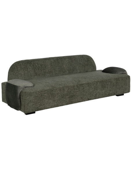 Grand Canapé moderne chic 3 places en Tissu Vert Bois MDF Melvin - 1