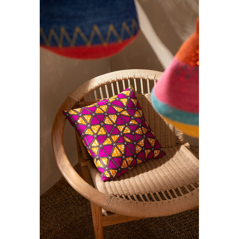 Coussin Carré 45x45 en Polyester Rouge Violet Motif psychédélique Thymos (Lot de 2) - 2