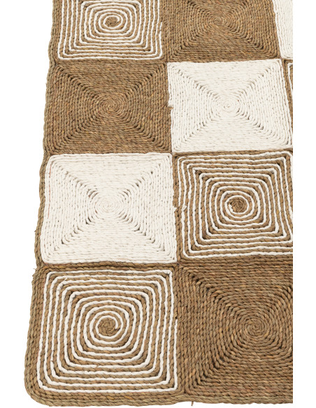 Tapis Rectangulaire 120x150 en Corde plastique Blanc Naturel Motif tissé Tahomar - 3