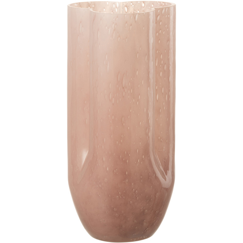Vase Cylindrique Trikkie Hauteur 30 cm en Verre Rose - 1