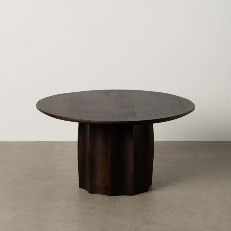 Table basse moderne Ronde en Bois de manguier Marron Elma - 8