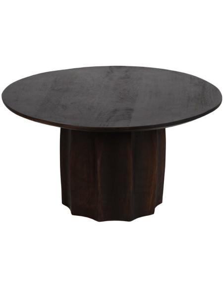 Table basse moderne Ronde en Bois de manguier Marron Elma - 1