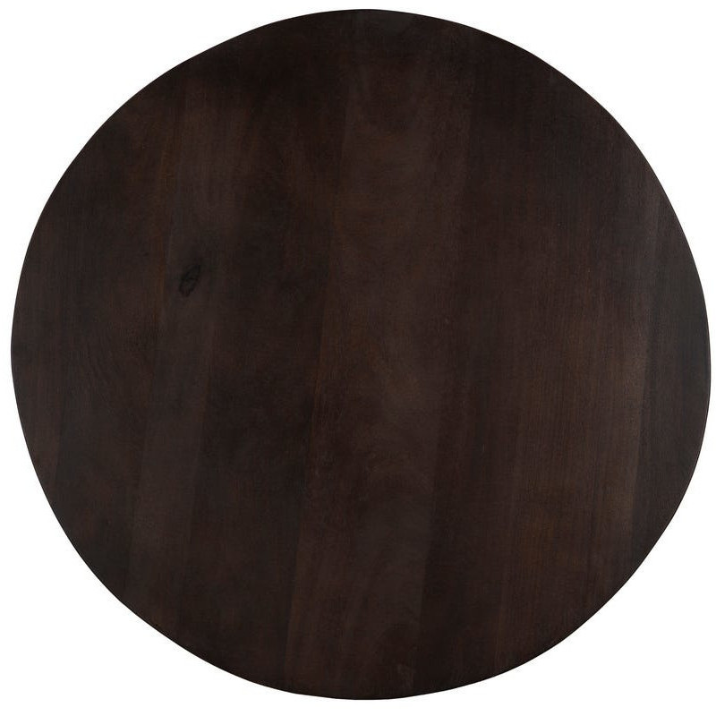 Table basse moderne Ronde en Bois de manguier Marron Elma - 6