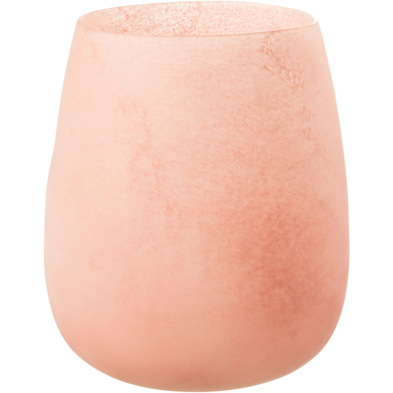 Vase Cylindrique Frosted Hauteur 25 cm en Verre Rose Effet givré - 1