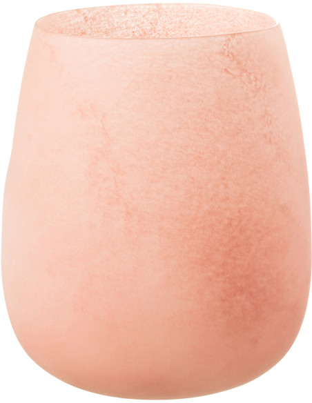 Vase Cylindrique Frosted Hauteur 25 cm en Verre Rose Effet givré - 1