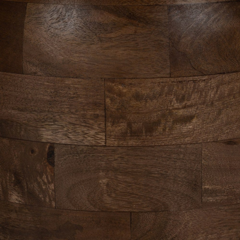 Table basse moderne Ronde en Bois de manguier Verre Transparent Miel Xiara - 4