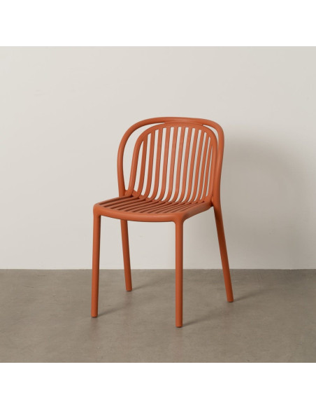 Chaise de jardin moderne en Polypropylène Terracotta Estia (Lot de 4) - 11