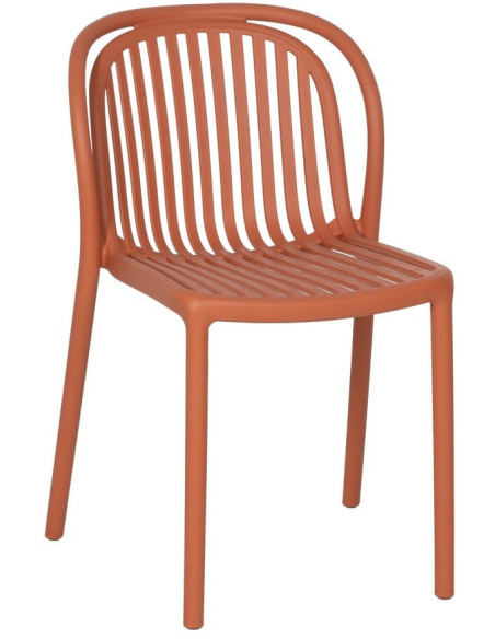 Chaise de jardin moderne en Polypropylène Terracotta Estia (Lot de 4) - 1