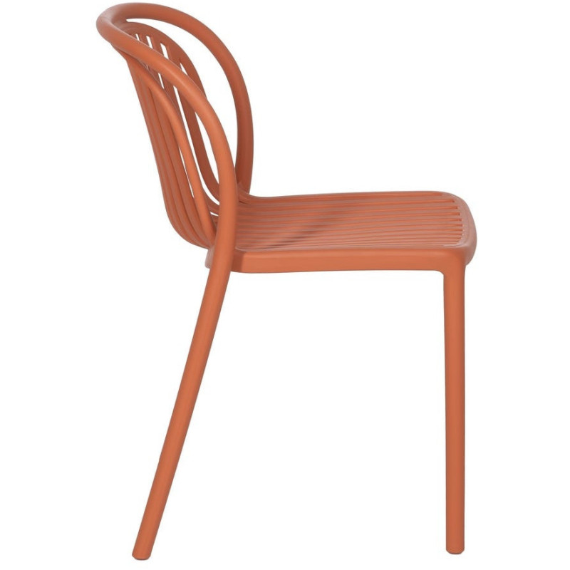 Chaise de jardin moderne en Polypropylène Terracotta Estia (Lot de 4) - 2