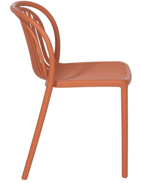 Chaise de jardin moderne en Polypropylène Terracotta Estia (Lot de 4) - 2