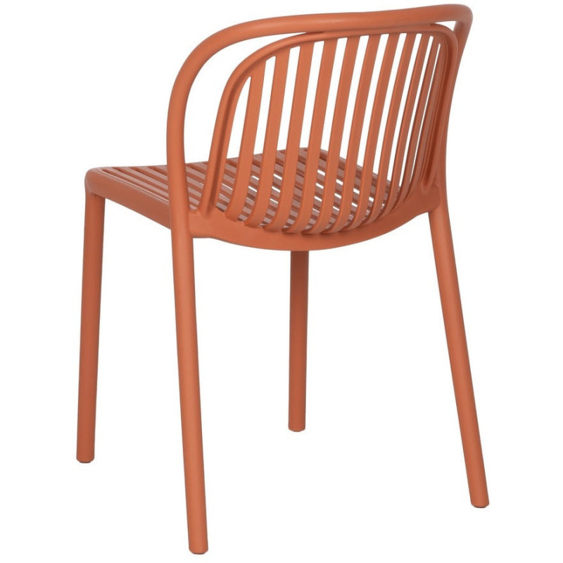 Chaise de jardin moderne en Polypropylène Terracotta Estia (Lot de 4) - 3