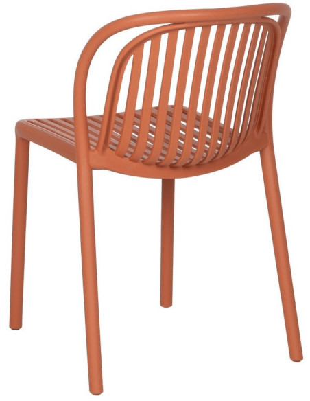 Chaise de jardin moderne en Polypropylène Terracotta Estia (Lot de 4) - 3