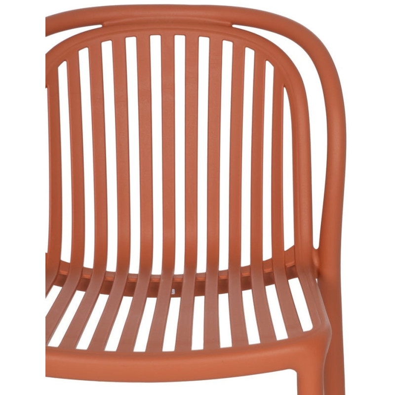 Chaise de jardin moderne en Polypropylène Terracotta Estia (Lot de 4) - 4