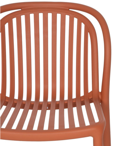 Chaise de jardin moderne en Polypropylène Terracotta Estia (Lot de 4) - 4