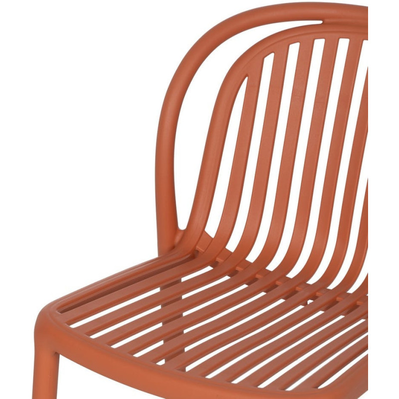 Chaise de jardin moderne en Polypropylène Terracotta Estia (Lot de 4) - 5