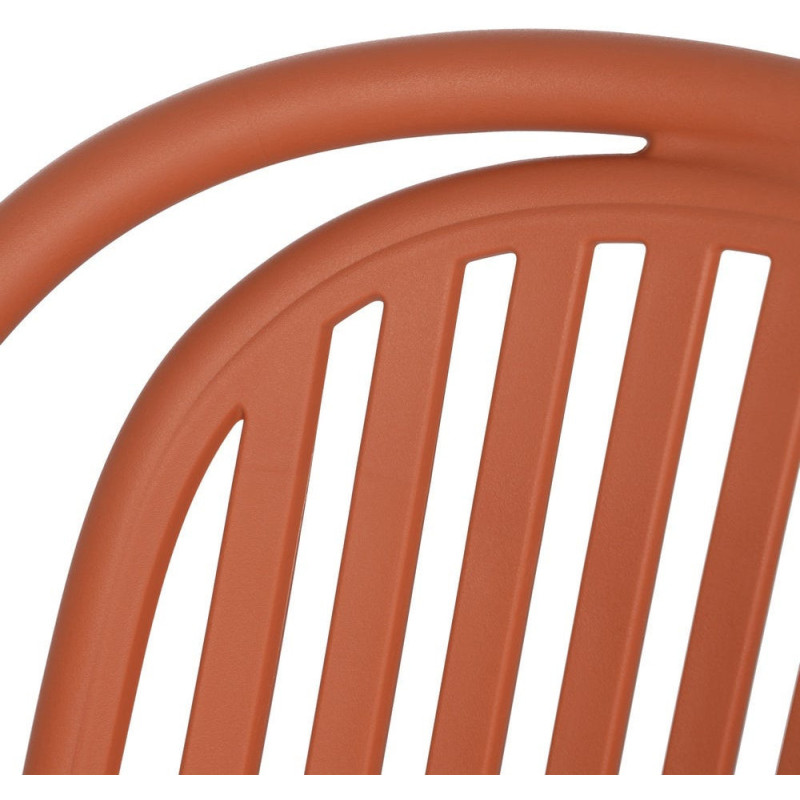 Chaise de jardin moderne en Polypropylène Terracotta Estia (Lot de 4) - 6