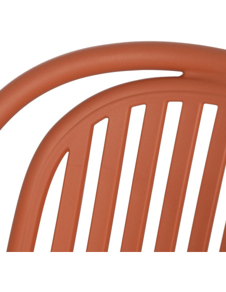 Chaise de jardin moderne en Polypropylène Terracotta Estia (Lot de 4) - 6