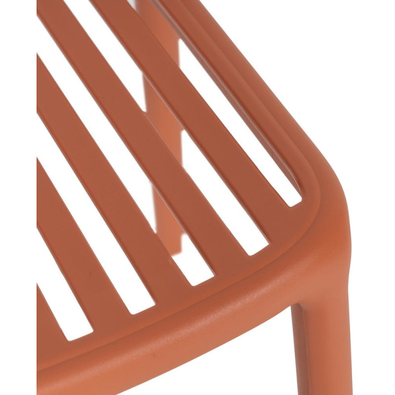 Chaise de jardin moderne en Polypropylène Terracotta Estia (Lot de 4) - 7