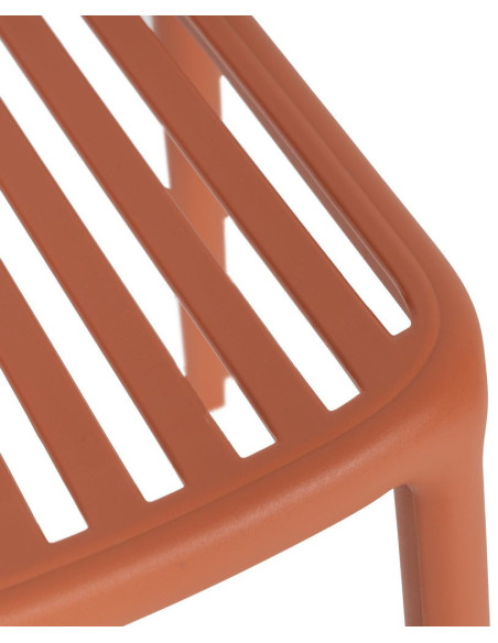 Chaise de jardin moderne en Polypropylène Terracotta Estia (Lot de 4) - 7