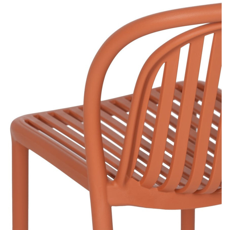 Chaise de jardin moderne en Polypropylène Terracotta Estia (Lot de 4) - 8