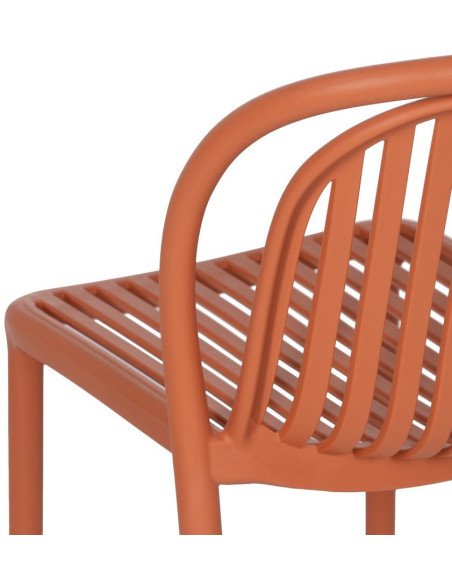 Chaise de jardin moderne en Polypropylène Terracotta Estia (Lot de 4) - 8