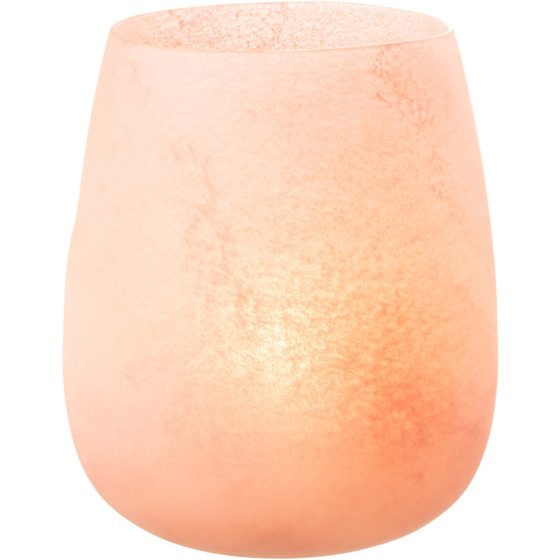 Vase Cylindrique Frosted Hauteur 25 cm en Verre Rose Effet givré - 2