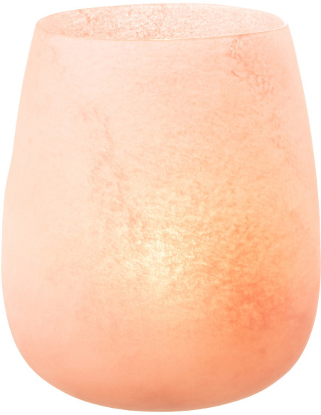 Vase Cylindrique Frosted Hauteur 25 cm en Verre Rose Effet givré - 2