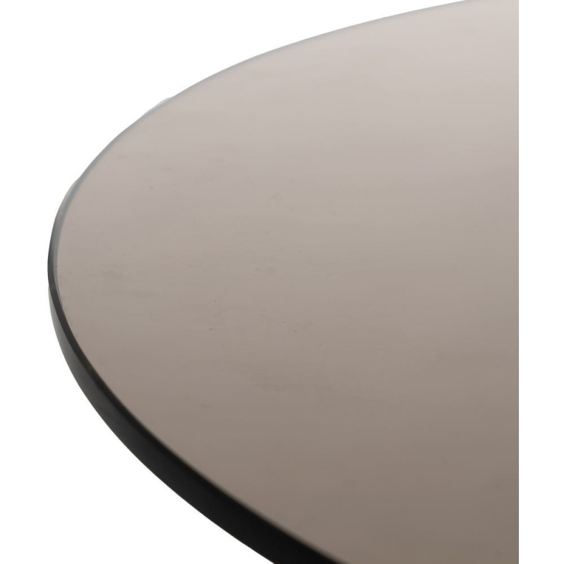 Table d'appoint moderne Ronde en Bois de manguier Verre Transparent Miel Xiara - 3