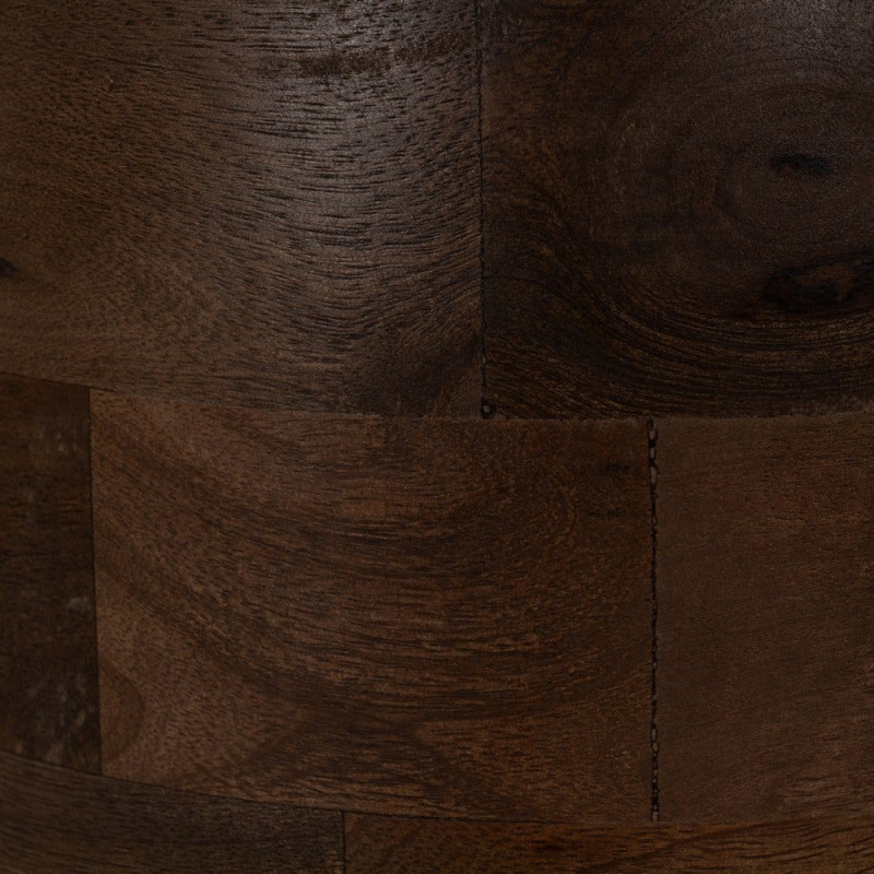 Table d'appoint moderne Ronde en Bois de manguier Verre Transparent Miel Xiara - 5