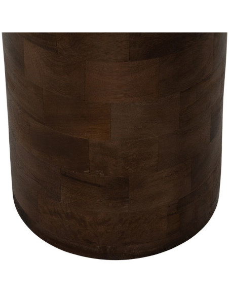 Table d'appoint moderne Ronde en Bois de manguier Verre Transparent Miel Xiara - 6