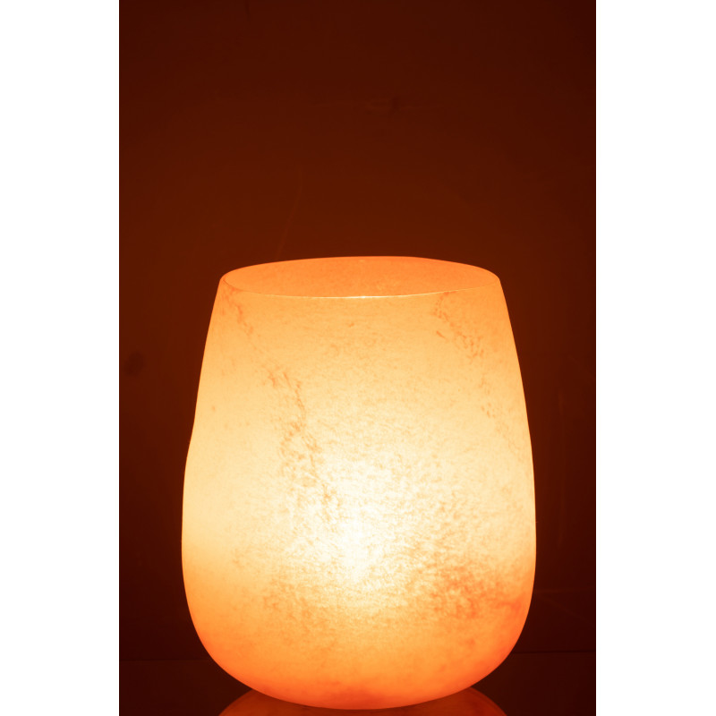 Vase Cylindrique Frosted Hauteur 25 cm en Verre Rose Effet givré - 3