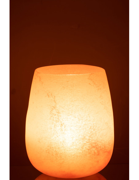 Vase Cylindrique Frosted Hauteur 25 cm en Verre Rose Effet givré - 3