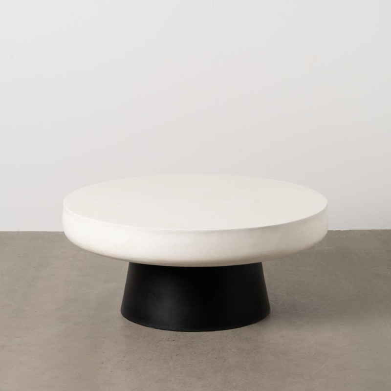 Table basse minimaliste Ronde en Magnésium Fibre de verre Blanc Noir Janira - 7