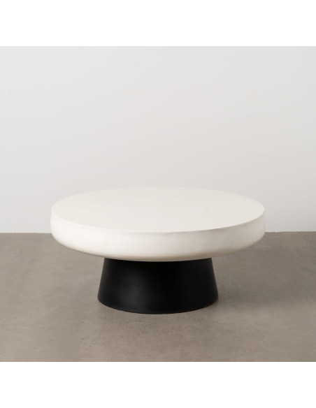 Table basse minimaliste Ronde en Magnésium Fibre de verre Blanc Noir Janira - 7