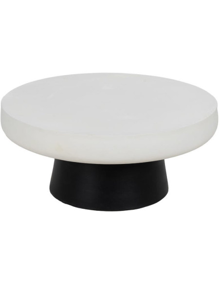 Table basse minimaliste Ronde en Magnésium Fibre de verre Blanc Noir Janira - 1