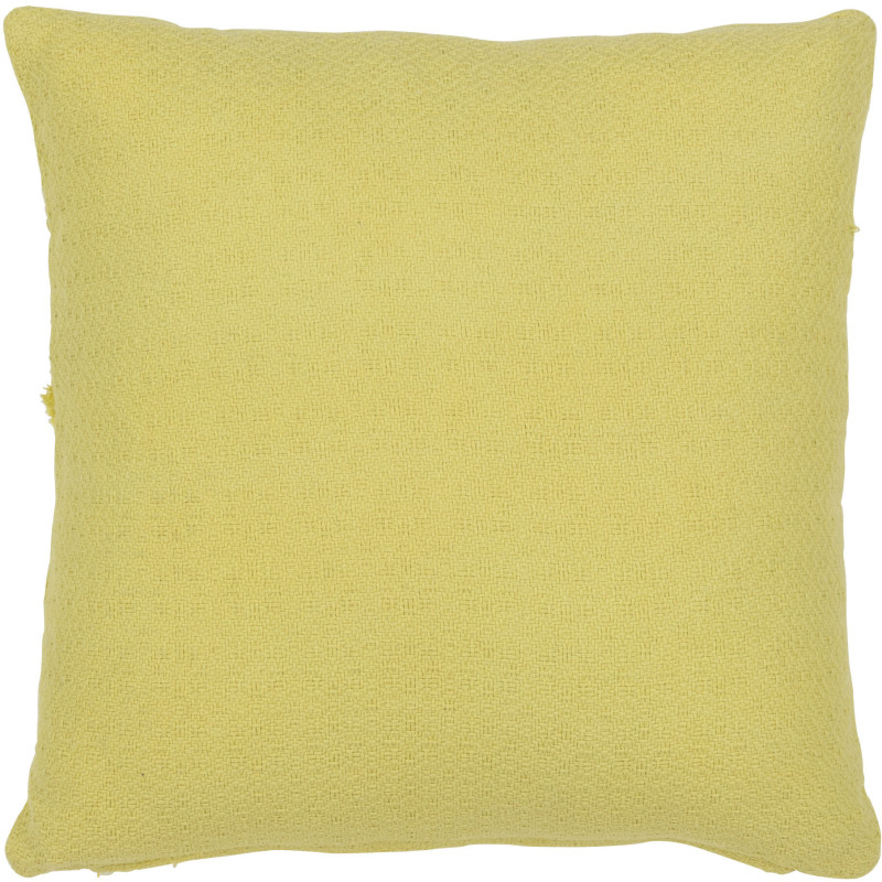 Coussin Carré 45x45 en Coton Vert citron Motif feuilles Suavis - 3