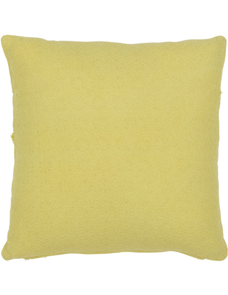 Coussin Carré 45x45 en Coton Vert citron Motif feuilles Suavis - 3