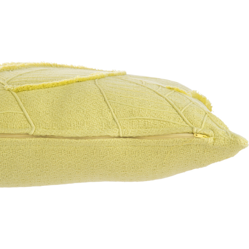 Coussin Carré 45x45 en Coton Vert citron Motif feuilles Suavis - 4