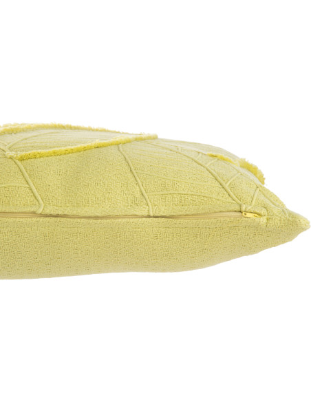 Coussin Carré 45x45 en Coton Vert citron Motif feuilles Suavis - 4