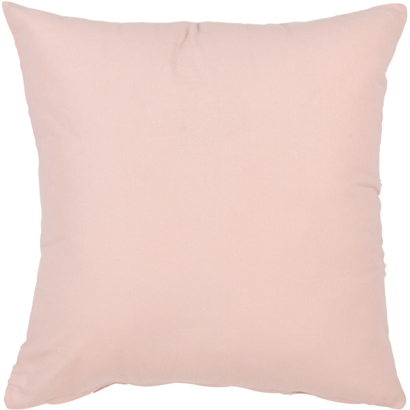 Coussin Carré 45x45 abstrait en Coton Rose Blanc Motif visages Genae - 3