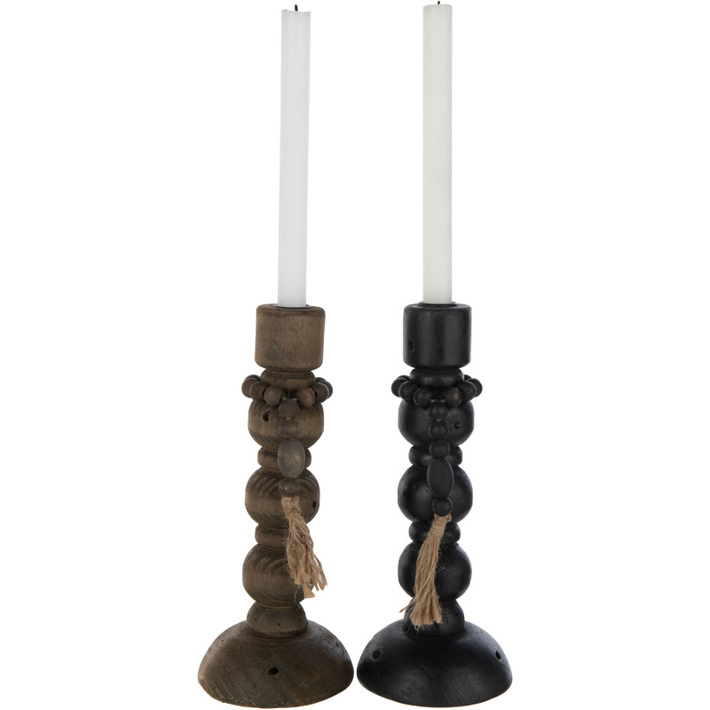 Bougeoir Pilier Hauteur 29 cm en Bois...