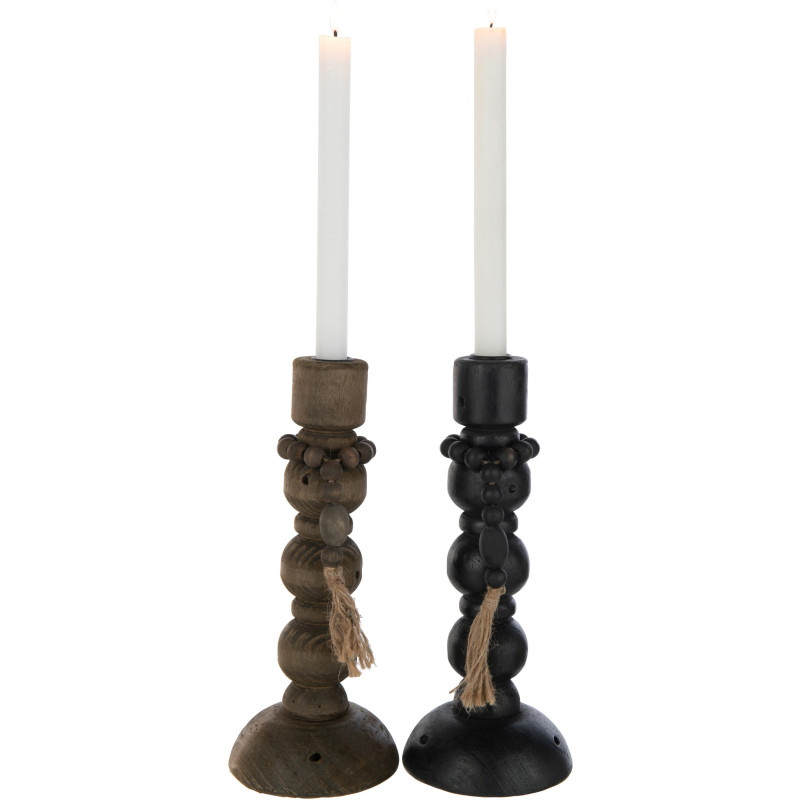 Bougeoir Pilier Hauteur 29 cm en Bois...