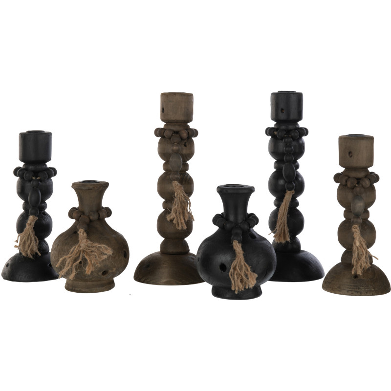 Bougeoir Pilier Hauteur 29 cm en Bois...